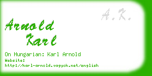 arnold karl business card